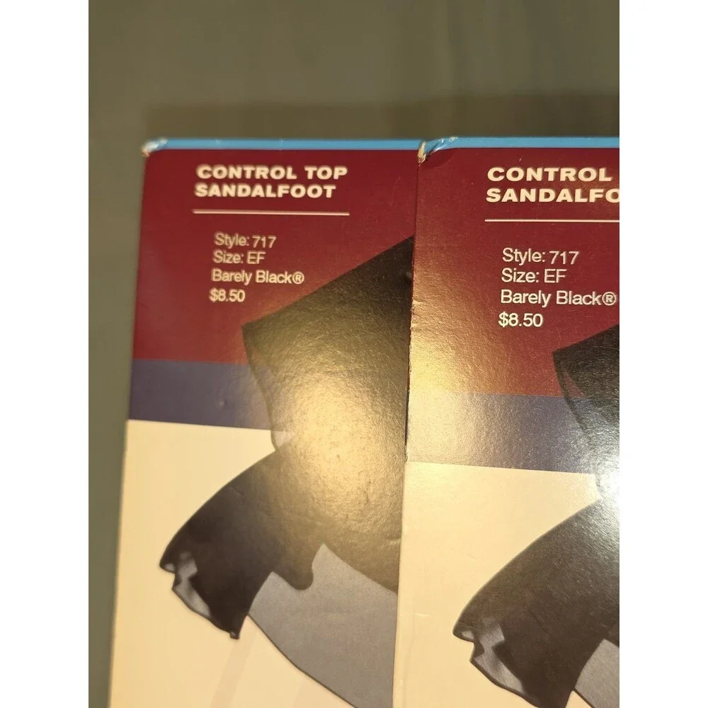 Lot of 3 Vtg Hanes Silk Reflections Pantyhose Size EF Control Top Sandalfoot 717